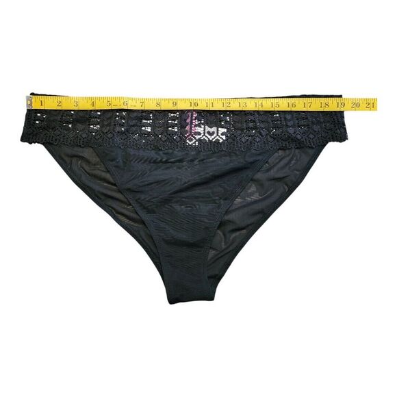 NWT Adore Me Women's Lace See Through Panty 08165 Black Large‎ 2X Panties Hearts - Picture 3 of 8